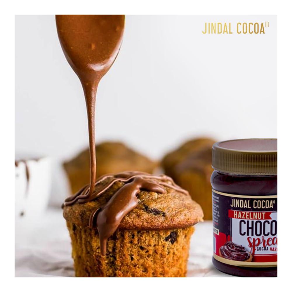 Jindal Cocoa JINDAL COCOA Hazelnut Chocolate Spread 320 Gm | Pack Of 4 | No Palm Oil | 15% Roasted Hazelnuts | No Trans-Fat & No Artificial Preservatives | Creamy & Delicious