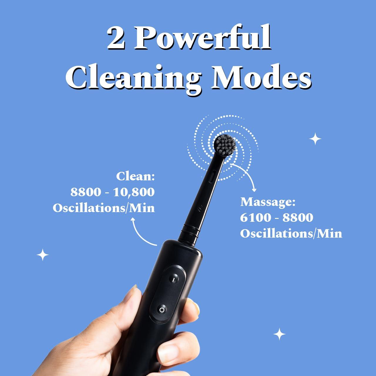 Perfora Perfora PRO Oscillating Electric Toothbrush | 2 Years Warranty | Electric Toothbrush Rechargeable, Electric Brush, Electric Toothbrush For Men & Women, 8800 RPM, 1 Mode, 2 min Auto Timer (Limitless Black)
