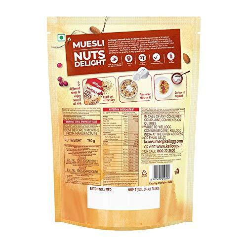 Kellogg's Kellogg\'s Combo, Corn Flakes Real Almond And Honey, 1 Kg And Kellogg\'S Muesli With 20% Nuts Delight Pouch, 750 G