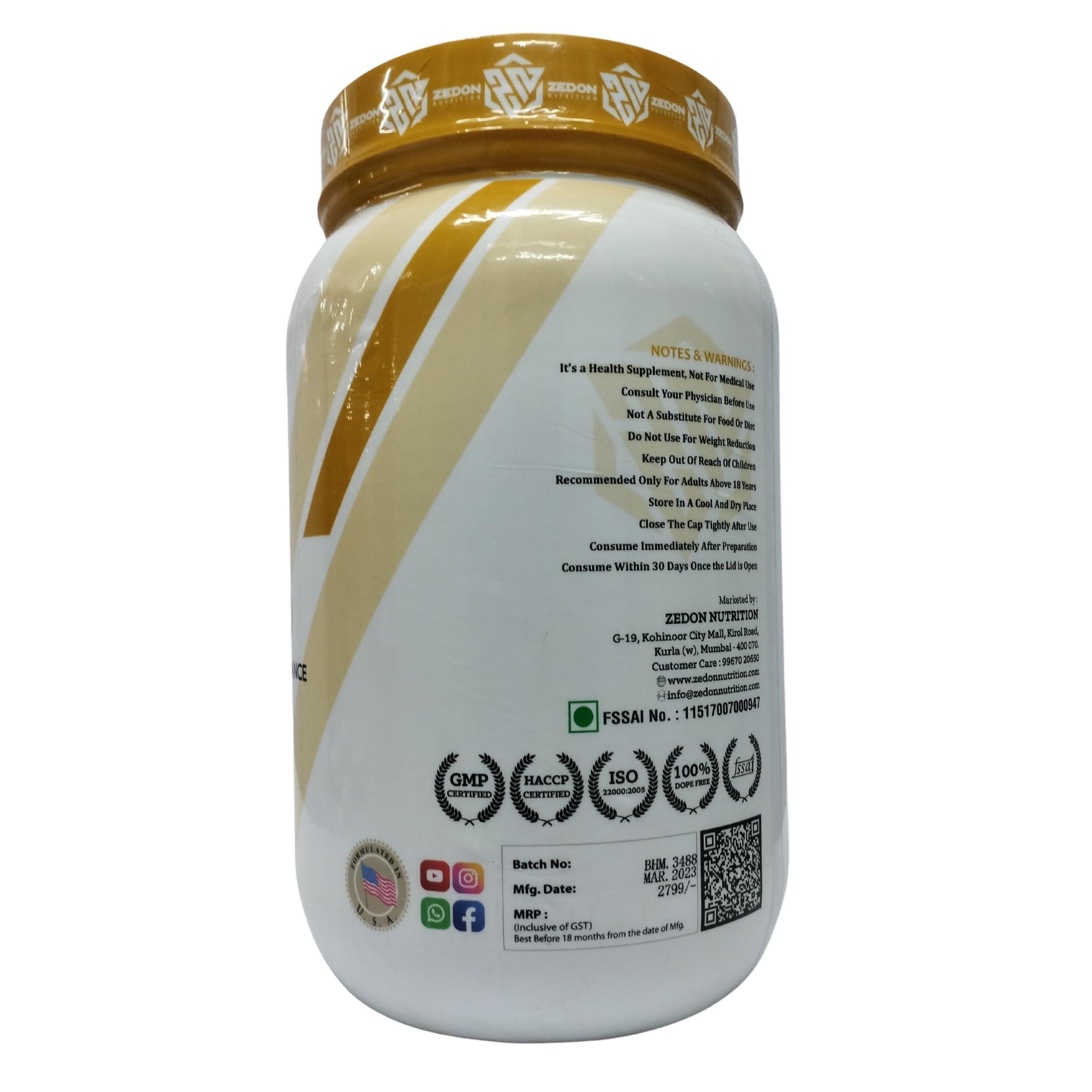 Zedon Nutrition Zedon Nutrition Super Whey Gold 100% Whey Isolate Protein Source | 24g Protein | Muscle Recovery for Men & Women | Vegetarian (Coffee, 1 KG)