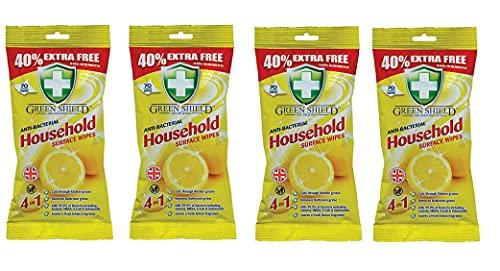 Greenshield Greenshield Anti Bacterial Household Surface Wipes 70\'s - Pack of 4