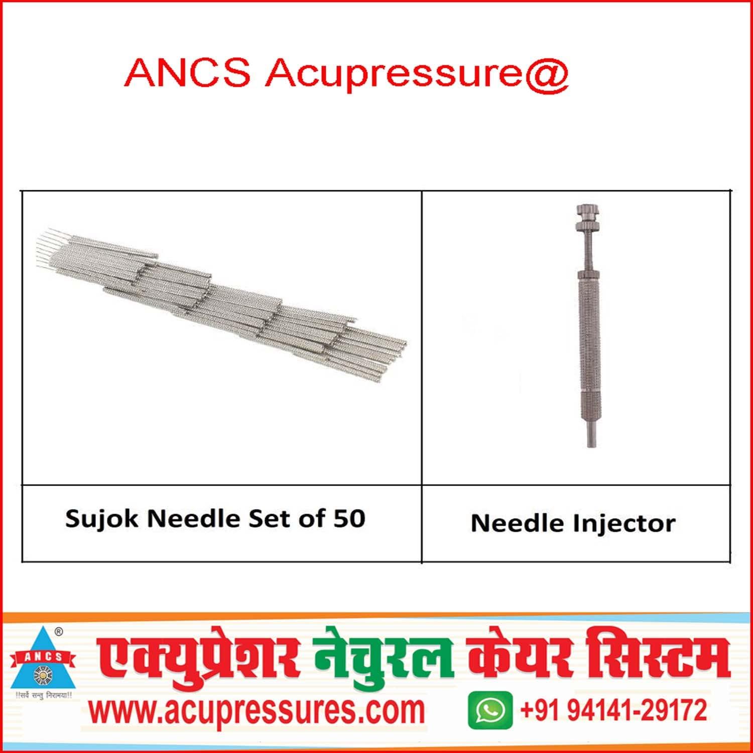 ANCS ANCS Sujok Acupressure Needle Inserter with Sujok Needle (Total Set of 50 Needles)