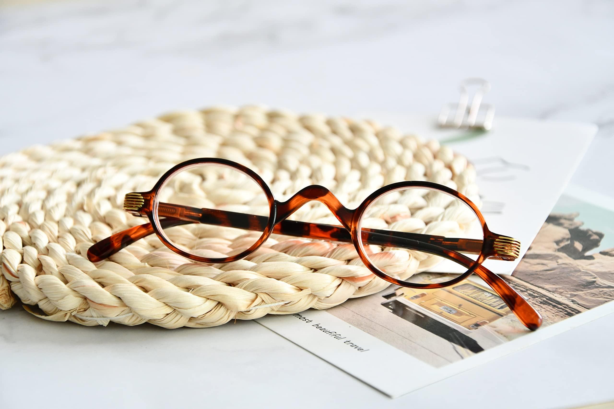 Eyekepper Eyekepper Readers Spring Temple Vintage Mini Small Oval Round Reading Glasses Tortoise +3.0