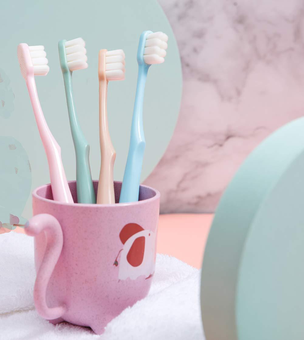 newrichbee Newrichbee 4 Pack Micro Nano Extra Soft Toothbrush for Adults, 20000 Bristle, Soft Toothbrush for Sensitive Teeth or Gum Clean Effectively (Blue, Green, Pink, Flesh)
