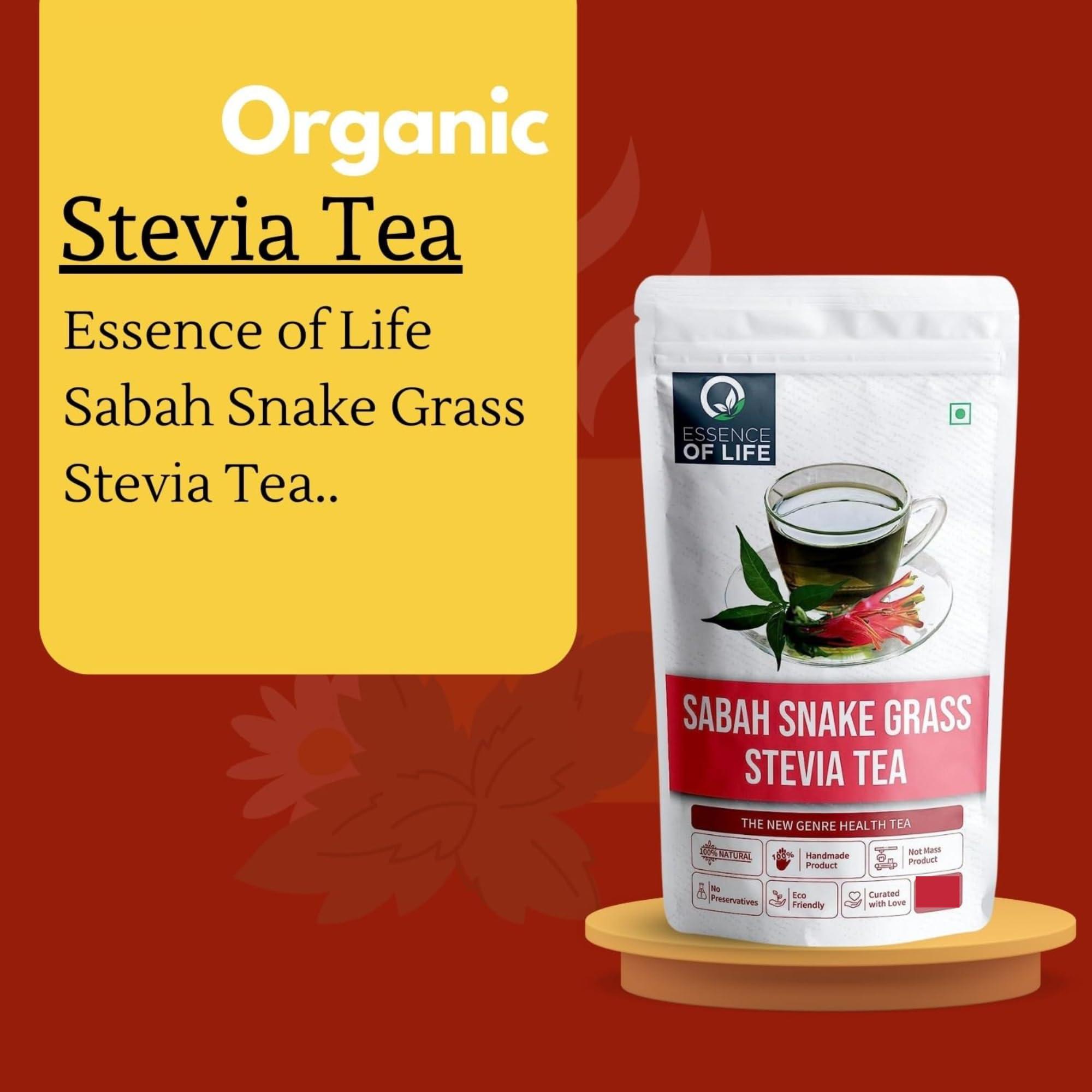 ESSENCE OF LIFE Essence of Life Sabah Snake Grass Stevia Tea Bag Improves the Body for 100% Natural with Ayurvedic Immunity Healthy Herbal Tea Bag Dry Leaves- 30 gm