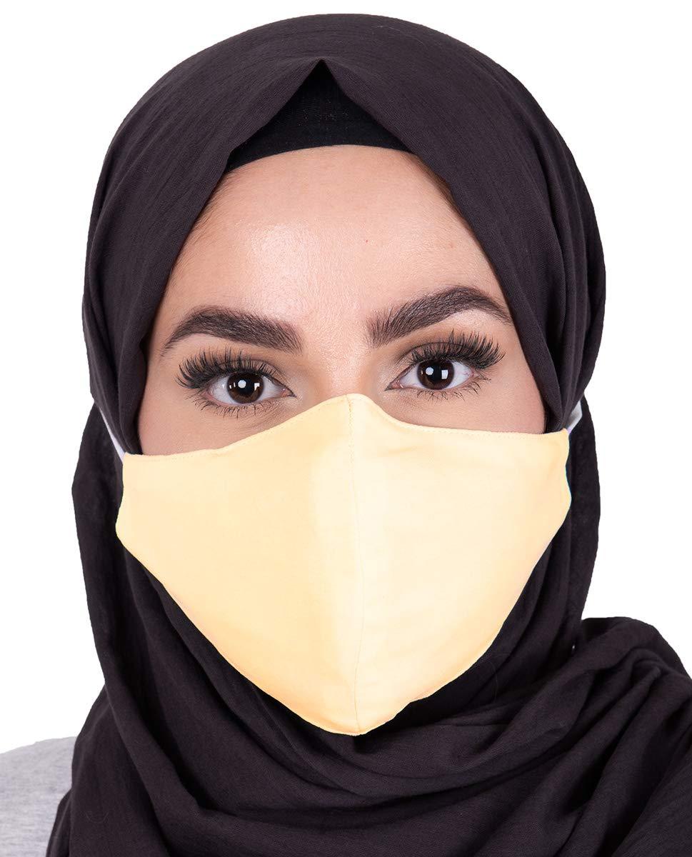 Silk Route Tendor Yellow Hijab Friendly Button Cloth Mask