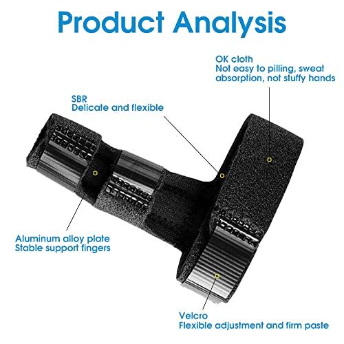 HANNEA HANNEA® Finger Splint for Middle Finger Knuckle Brace Finger fix Splint Straightening Support Protection Sleeve for Finger Immobilization, Fracture, Pain Relief(Black)