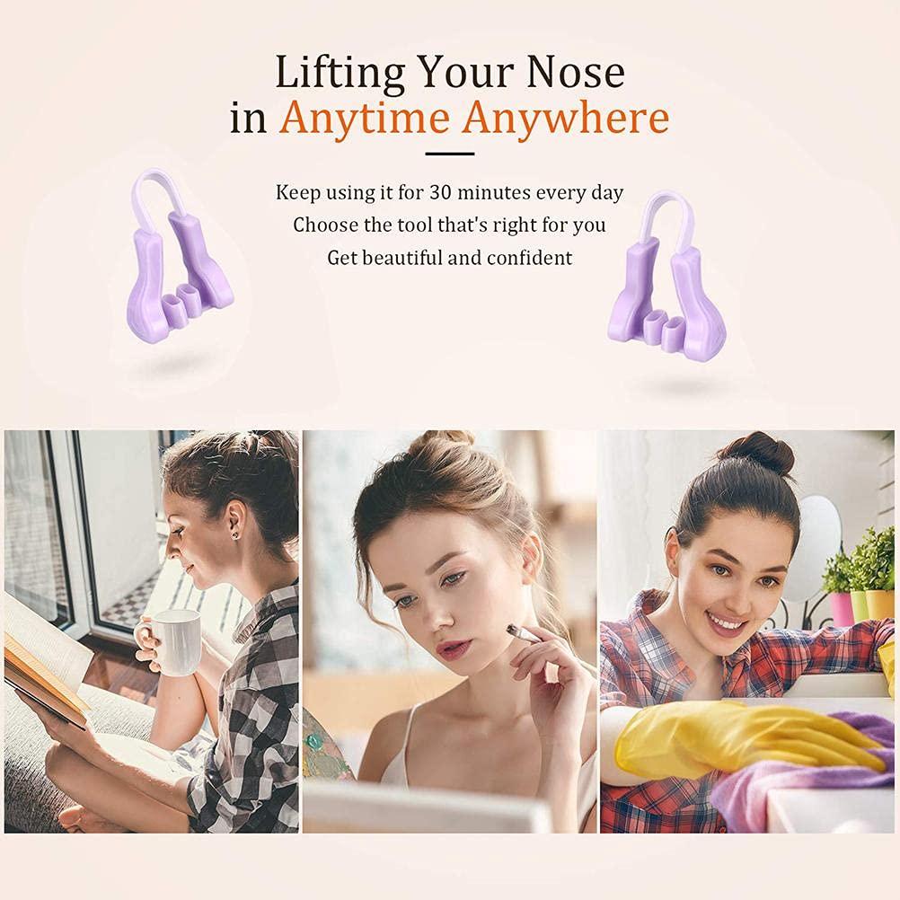 Shiker Shiker Women Silicone Hand Powered Nose Shaper Clip, Nose Corrector Device Nose Bridge Straightener Corrector, Soft Safety Nose Up Lifting Without Surgery Beauty Tool