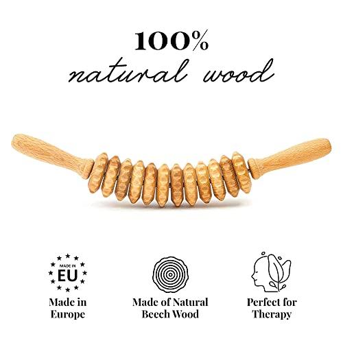 tuuli Tuuli Accessories - Curved Wooden Massage Roller for Waist and Thigh, Multi-Functional Body Roller for Cellulite Reduction and Muscle Tension, Natural Massager for Women and Men