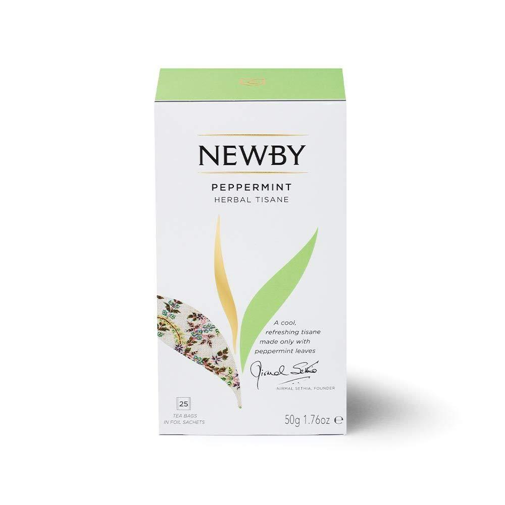 Newby Newby Peppermint Herbal Tisane, 25 Biodegradable Tea Bags, Soothing Peppermint Leaves With Fresh Minty Taste | Iced Tea | Cooling Tea | 50 g