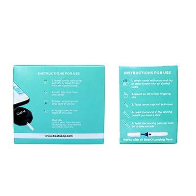 Beato BeatO CURV - Blood 100 Glucose Test Strips & 100 Lancets