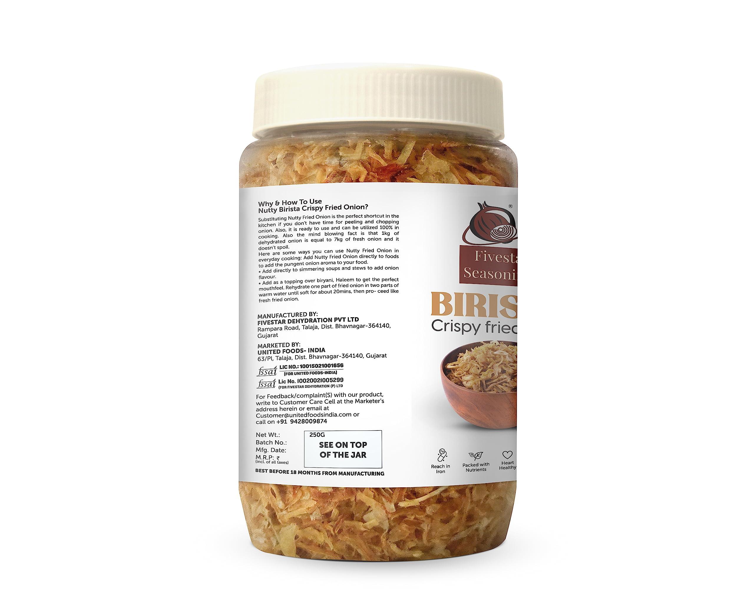 NUTTY BIRISTA Crispy Fried Onion 250g (Pack of 4 Pcs) Seasonings