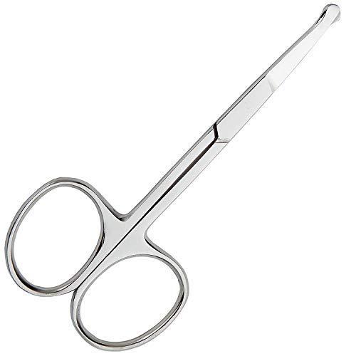 Precision+Personal+Care 3.5 , Mirrored : Precision 3.5" Rounded Nose Hair Trimmer Safety Scissors - Round Tip for Ear, Eyebrow, Beard & Mustache Trimming