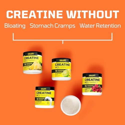 CON-CRET CON-CRET Concentrated Creatine HCL - supports Muscle, Cognitive, Cellular Energy | No Bloating or Cramps | USA Made & NSF Certified | 60 Micro-dosed servings | Lemon Lime Flavour (57.6gms)