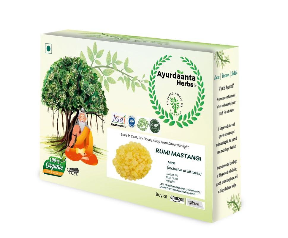 Ayurdaanta Herbs Rumi Mastagi - Mastangi - Pistacia Lenticus - Mastic Gum 50 GRAM