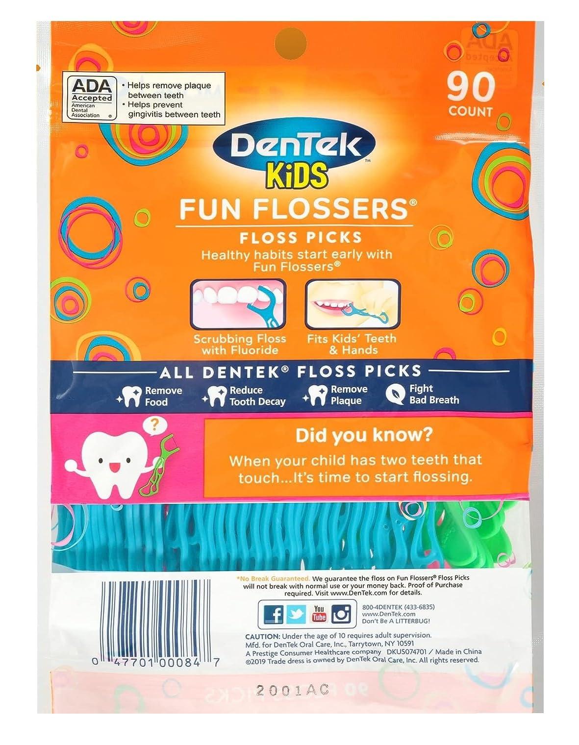DenTek DenTek Kids Fun Flossers, Wild Fruit, 90 Count