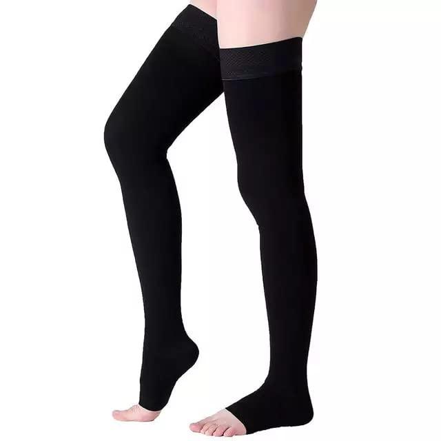 JOINTCOMFO Medical Antiskid Varicose Veins, Graduate Calibrated, Compression Socks, Stocking Improve Blood Circulation, Varicose Vein, Swollen, Aching Legs, Pain Relief, Edema, Sore Legs, Compression Sleeve with Anti Slip Grade-III, Unisex. (XL, Black)