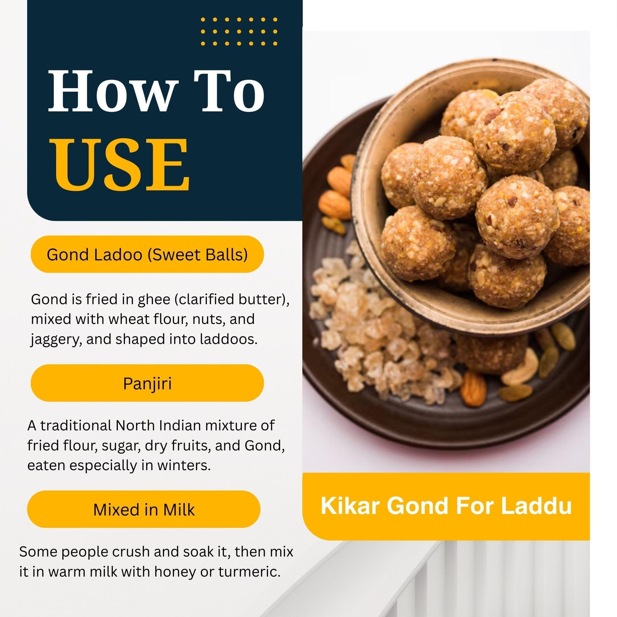 BrijBooti BrijBooti Organic Babool Gond For Ladoo -(250 Gr) Kikar Gond - Gum Arabic - Babul Gond - Premium Export Quality
