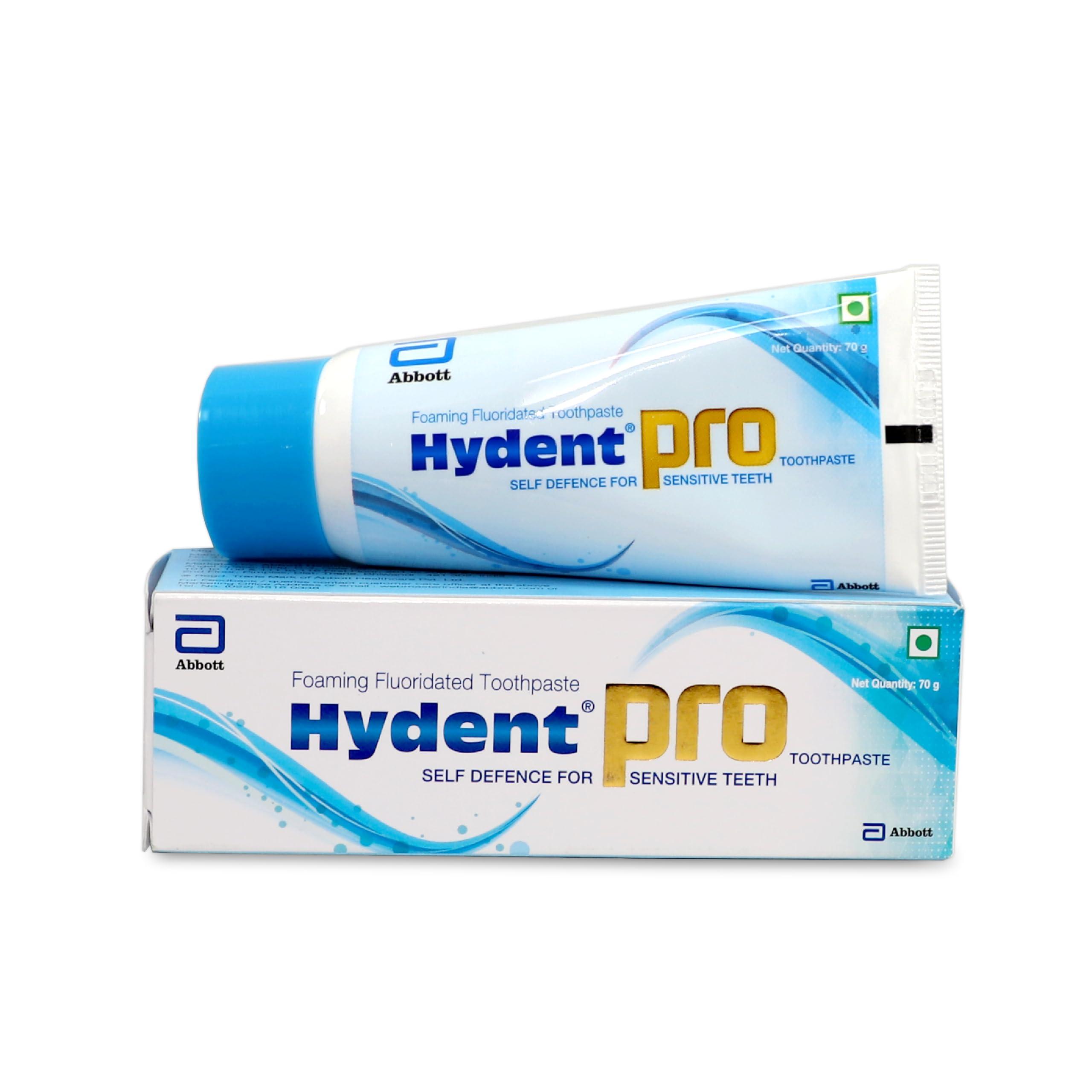 16th Floor, Godrej BKC, Plot  C, G Block, Bandra-K Hydent Pro Toothpaste for Sensitive Teeth I Self Defence for Sensitive Teeth| Foaming Fluoridated Toothpaste| Restores lost mineral structure| Protection against toothdecay|70g