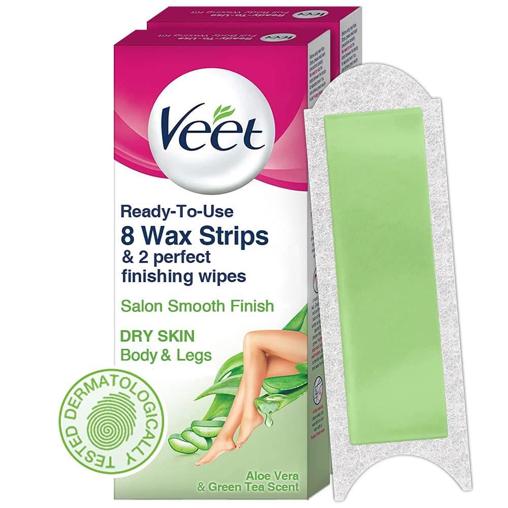 Veet Veet Full Body Waxing Kit for Dry Skin - 8 Strips (Pack of 2)