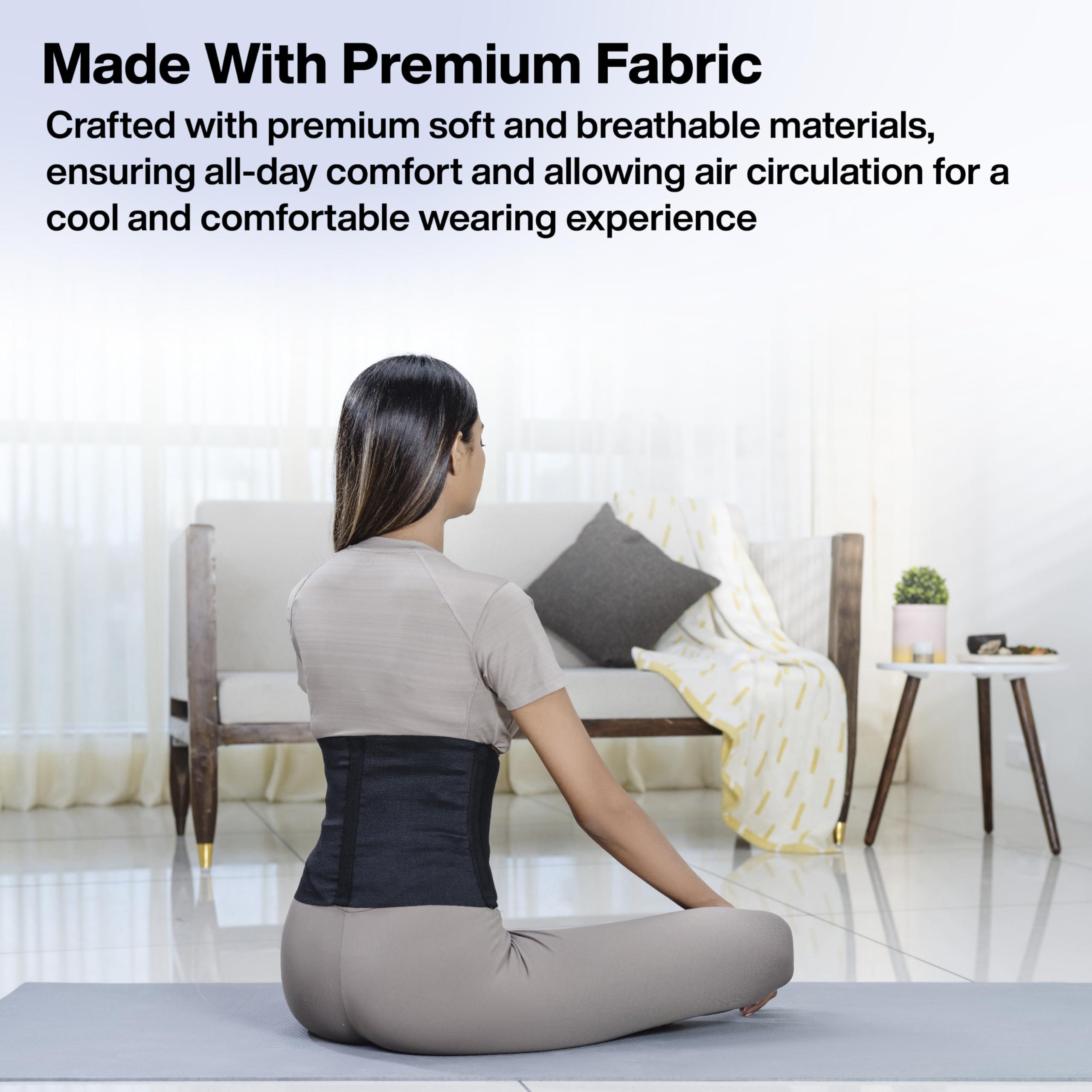 FOVERA FOVERA Abdominal Belt 9 Inch, Ideal for Lower Back Pain Relief, Slimming Waist, Post Delivery for Tummy Reduction, Breathable Material For Men & Women (Size - L, 1 Unit)