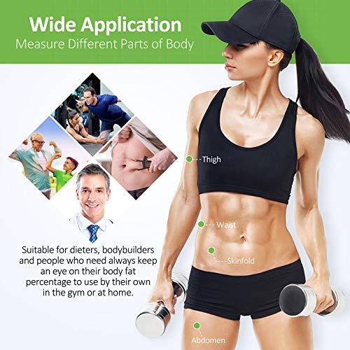 Okela Okela Body Fat Caliper, Fat Measure Clipper Combo with Body Fat Percentage Measure Chart, for Men and Women (Black)