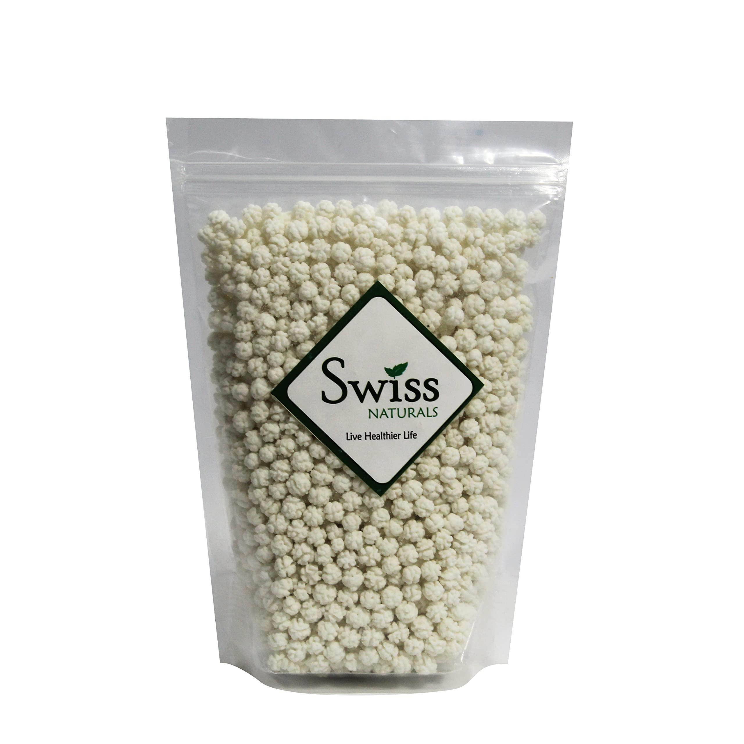 Swiss Naturals Swiss Naturals White Sugar Balls For Prasad | Sweet Makhana For Pooja | Sakariya Prashad, 900g