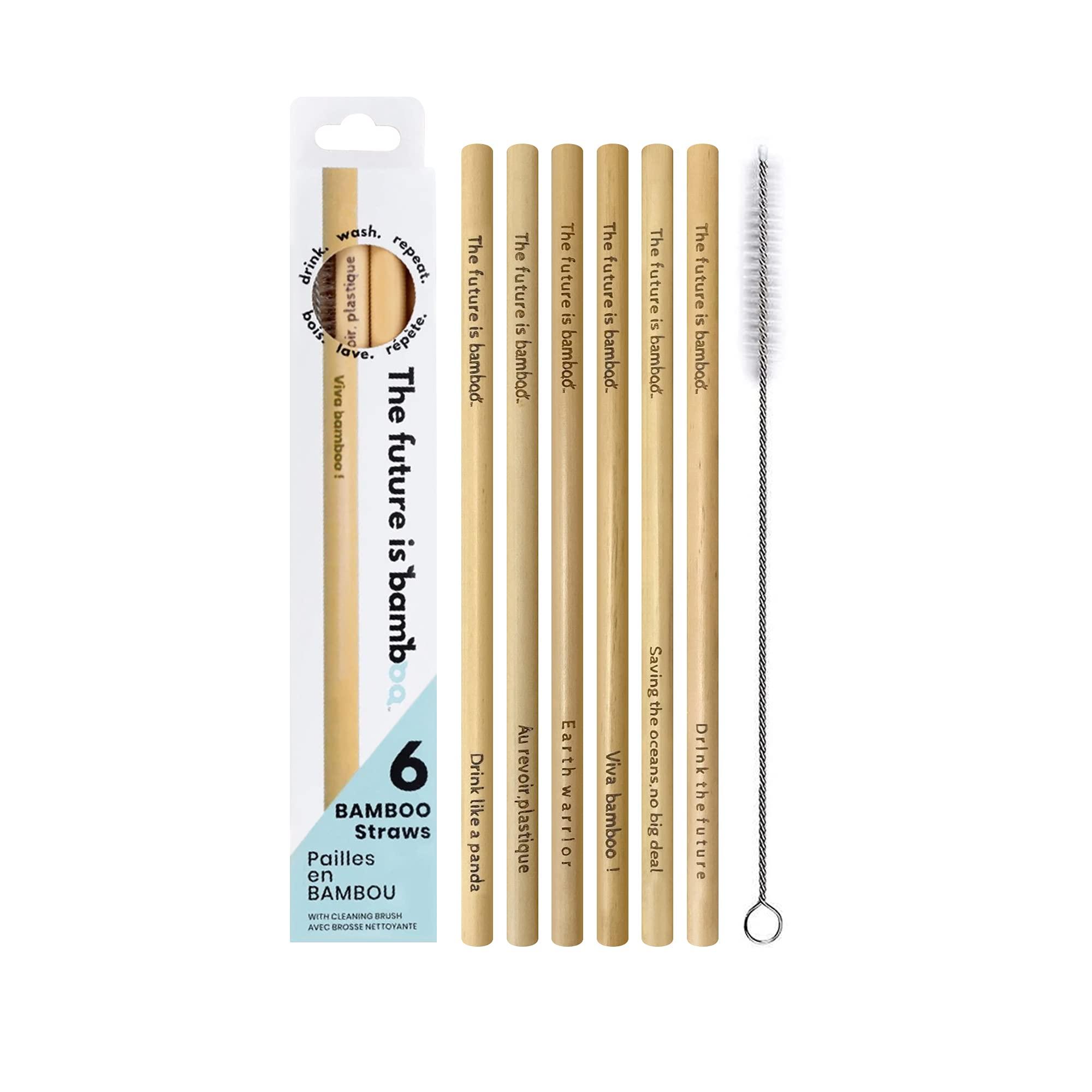 The future is bamboo The Future is Bamboo Bamboo Straws, Reusable Straws, Wooden Straws for Drinks, Pack of 6