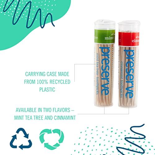 Preserve Preserve Flavored Toothpicks, Mint Tea Tree, 3 Count