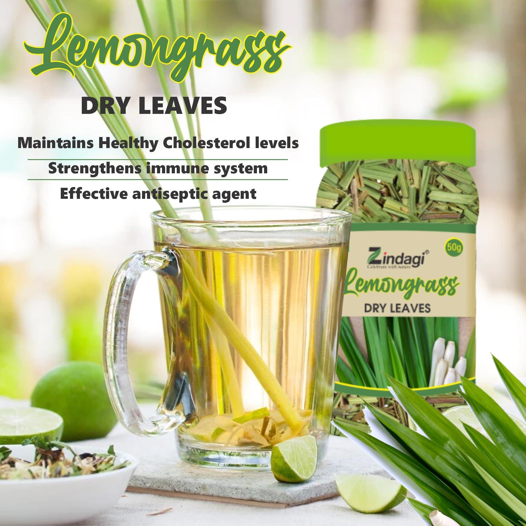 ZINDAGI ZINDAGI Lemon Grass Dried Leaves - Natural Lemon Grass Tea Leaves (Pack of 3)
