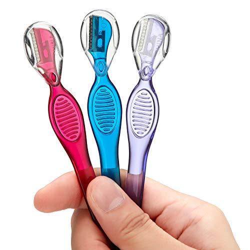 Mudder 24 Pieces Eyebrow Razor Mini Portable Eyebrow Shaver Multipurpose Face Razors Stainless Steel Makeup Face Care Tools with Precision Cover for Women Men Face Hair Removers