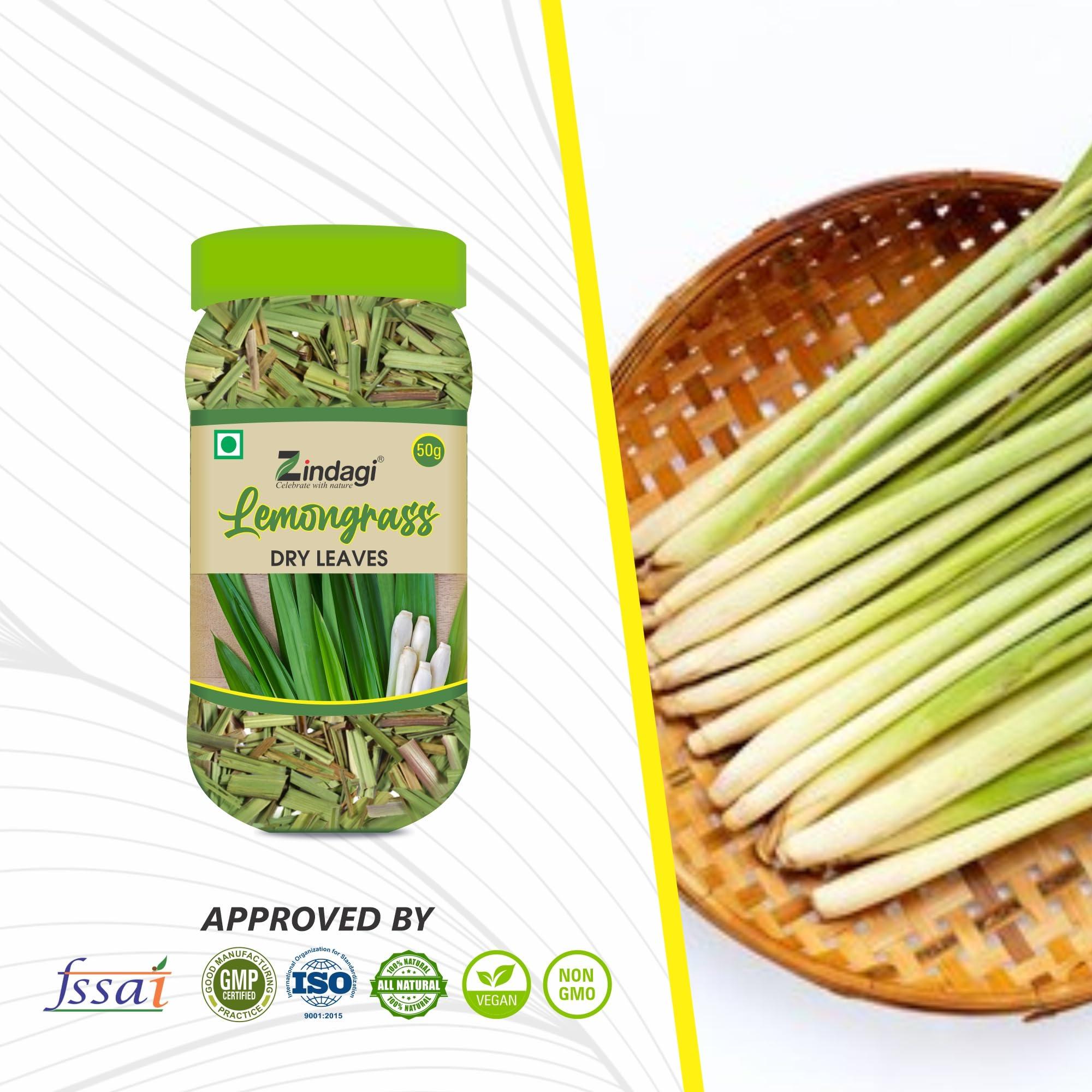 ZINDAGI ZINDAGI Lemon Grass Dried Leaves - Natural Lemon Grass Tea Leaves (Pack of 3)