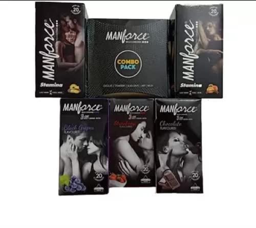 Manforce MANFORCE Seven different flavours Condom Condom (Set of 6, 20 Sheets)