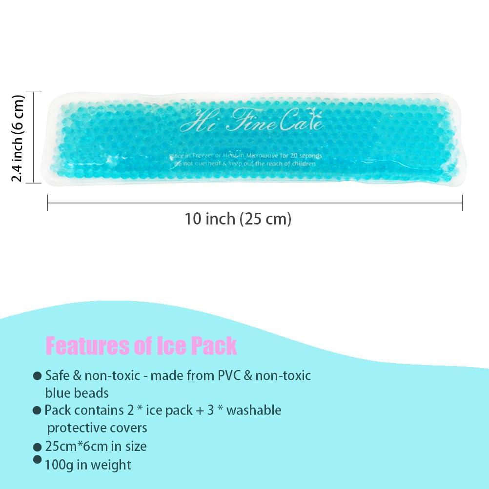 HI FINE CARE Reusable Perineal Cooling Pad for Postpartum & Hemorrhoid Pain Relief, Hot & Cold Packs for Women After Pregnancy and Delivery, 2 Ice Pack and 3 Cover (Blue)