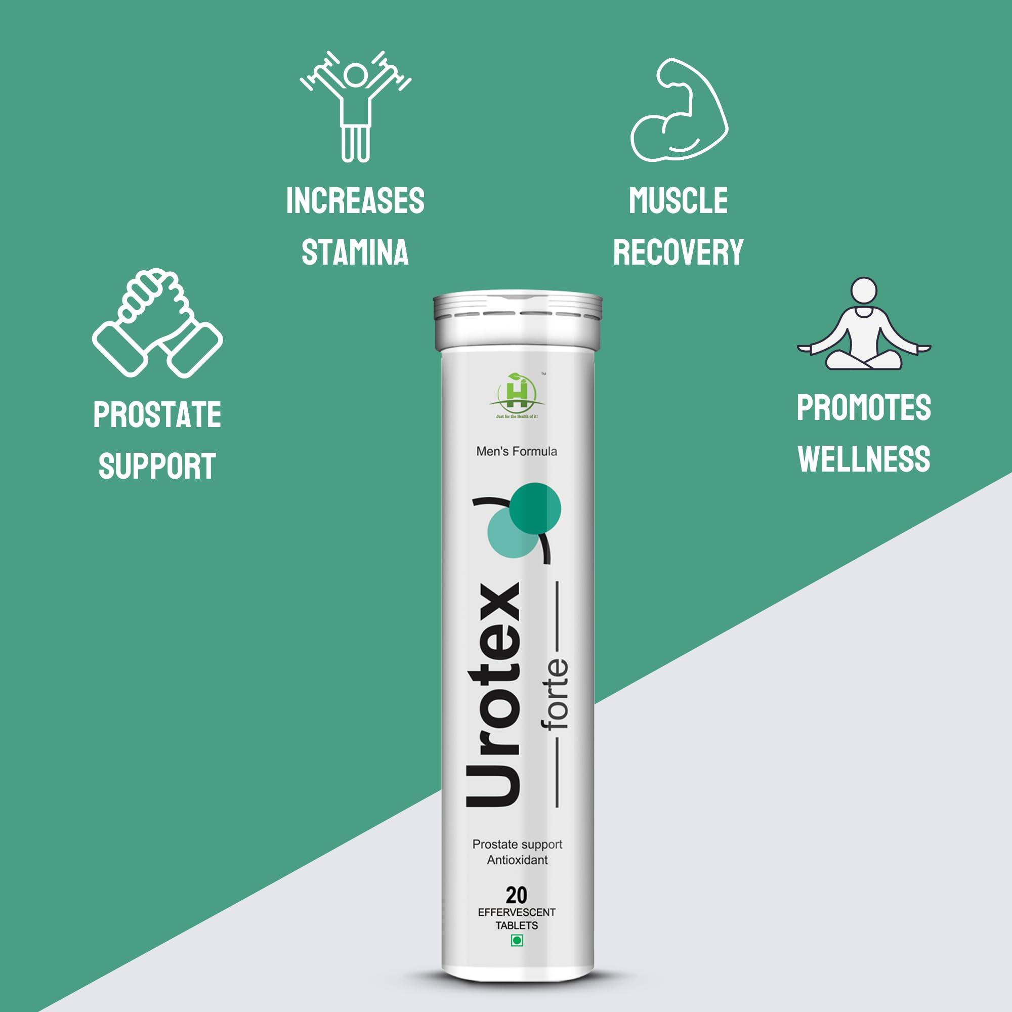 Healthy Nutrition - Just for the Health of it Healthy Nutrition - Just for the Health of it Urotex Forte T Booster For Mens Effervescent Water Soluble (20 Tablets) Pack Of 3