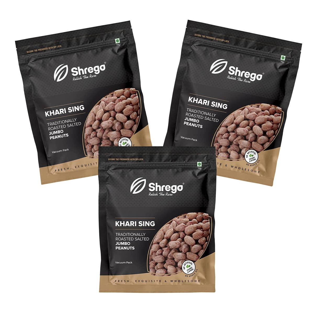 SHREGO SHREGO Peanut Plus Khari Sing Traditionally Roasted Salted Jumbo Peanuts, Snack and Namkeen (1080 Grams)