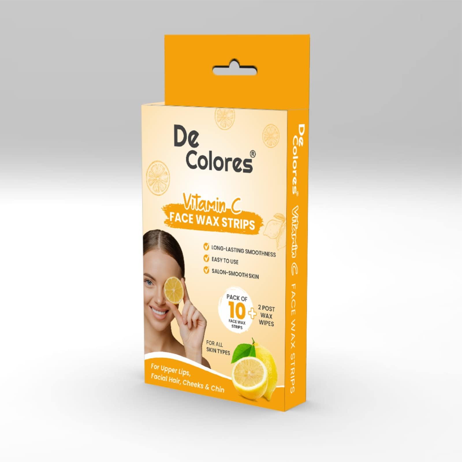 DE COLORES \"DE COLORES Facial Wax Strips for Women - 2x10 Strips - Upper Lips, Chin, Fingers & Toes\"