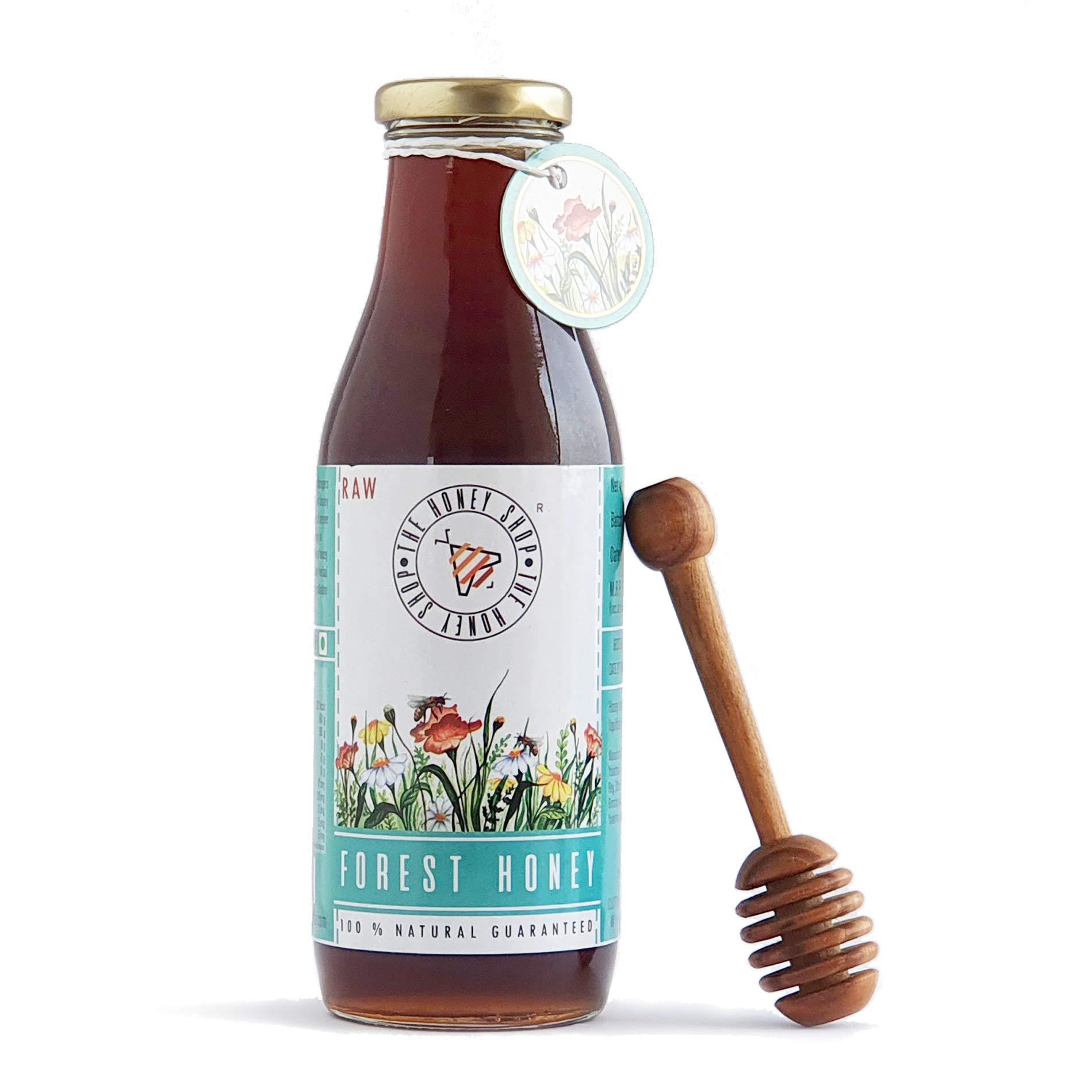 The Honey Shop THE HONEY SHOP Raw Organic Forest Honey, Wild, Unprocessed, Unheated, Non Pasteurized, Original Honey 100% pure and Natural, Collected From Deep Forest Apis Dorsata (700g) - Pack of 1