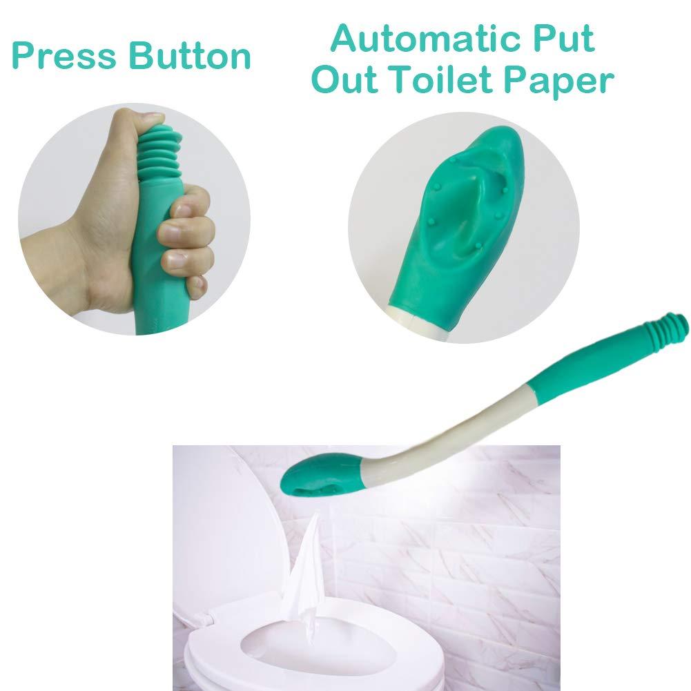 amonfine Toilet Aid Wiper Self Assist Bathroom Bottom Butt Wipe Helper Wand Long Reach Comfort Wipe Tool Paper Tissue for Pregnant After Surgery Seniors Arm Handicap Bariatric