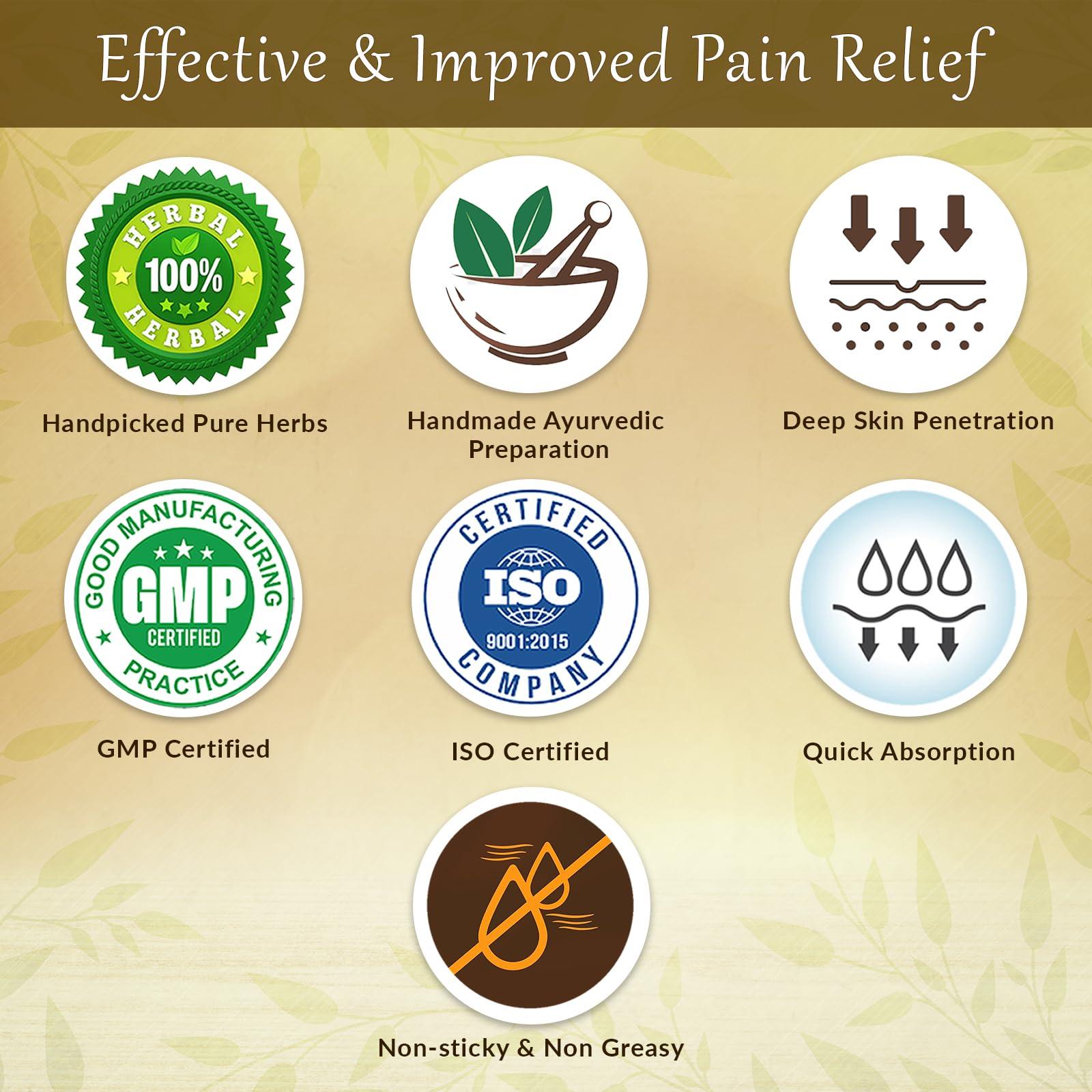 Aiskriti Aiskriti Ayurvedic Handmade Massage Oil For Backache - 200 ml, 13 Wonder Herbs, Helps to Relieve Sprain, Back Pain & Inflammation, Reduces Lower Back Pain, Improves Muscles Tone & Strength, 200 ml