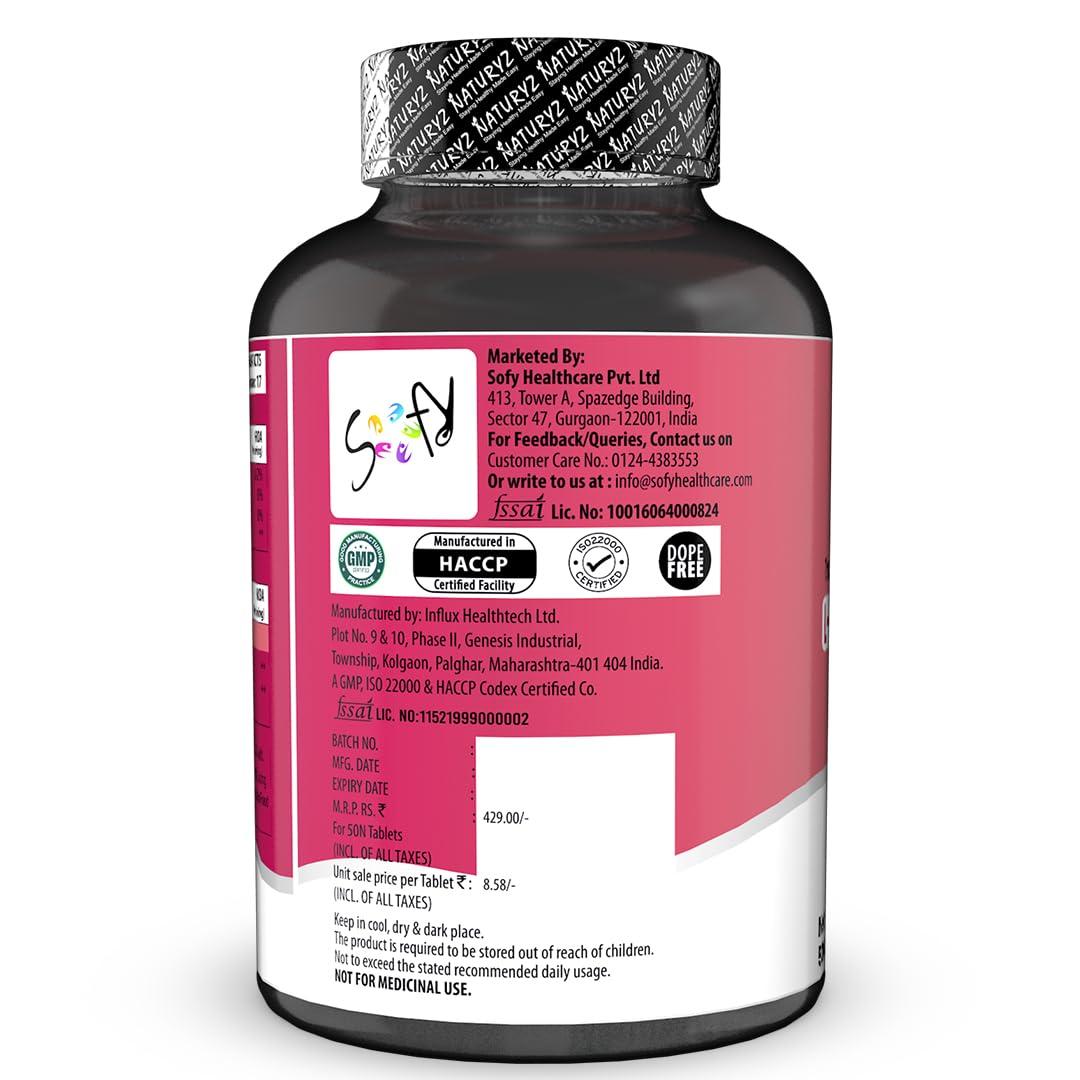 Naturyz NATURYZ Triple Strength 3600mg L-Arginine Complex | Bioactive form Arginine AKG & HCL for better absorption | Improves Pump & Performance | Ideal Pre-workout Supplement - 50 Tablets