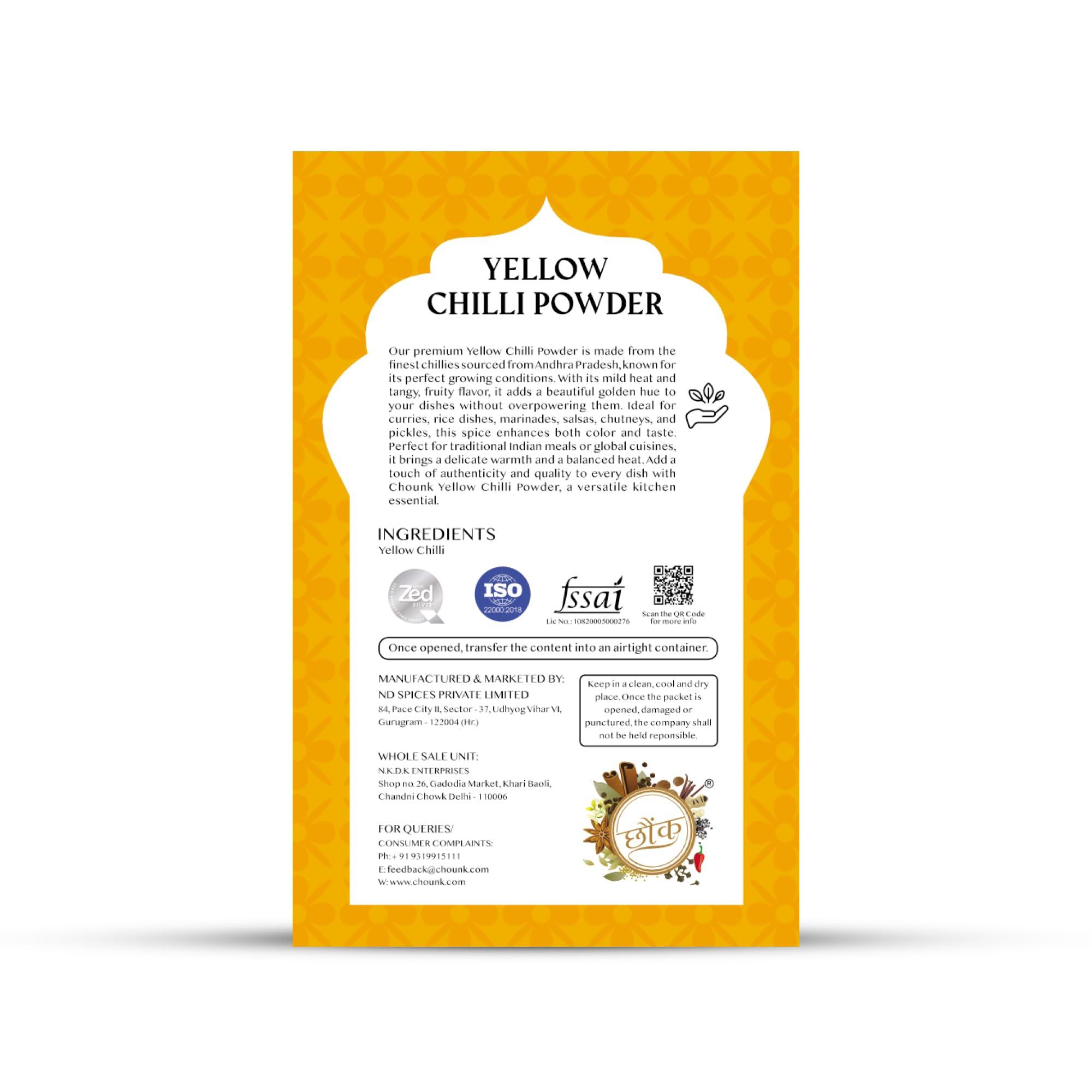 Chounk Chounk Yellow Chilly Powder, 200g (100g X 2)