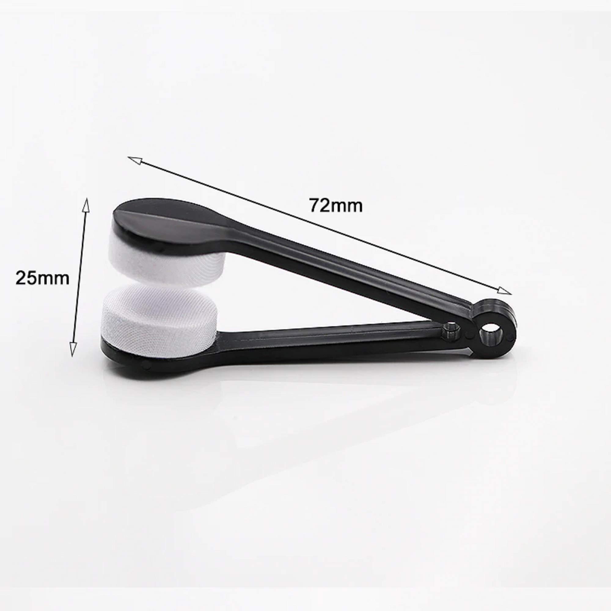 Augen Augen Microfiber Portable Eyeglass Spectacles Sunglass Lens Cleaner Brush Clip Tool with Key Hole (Random Colour, 7x2 cm)(Pack of 20)