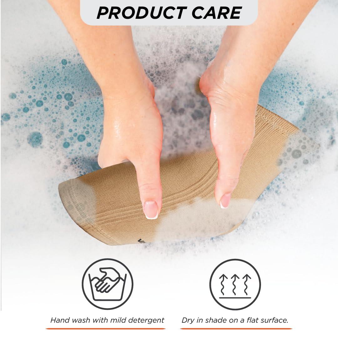 Vissco Vissco Tubular Elastic Knee Cap, Knee Support to provide Knee Pain Relief, Knee Cap For Sports, Football, Cricket, Walking And Workout (IN PAIR) - Small (Beige)