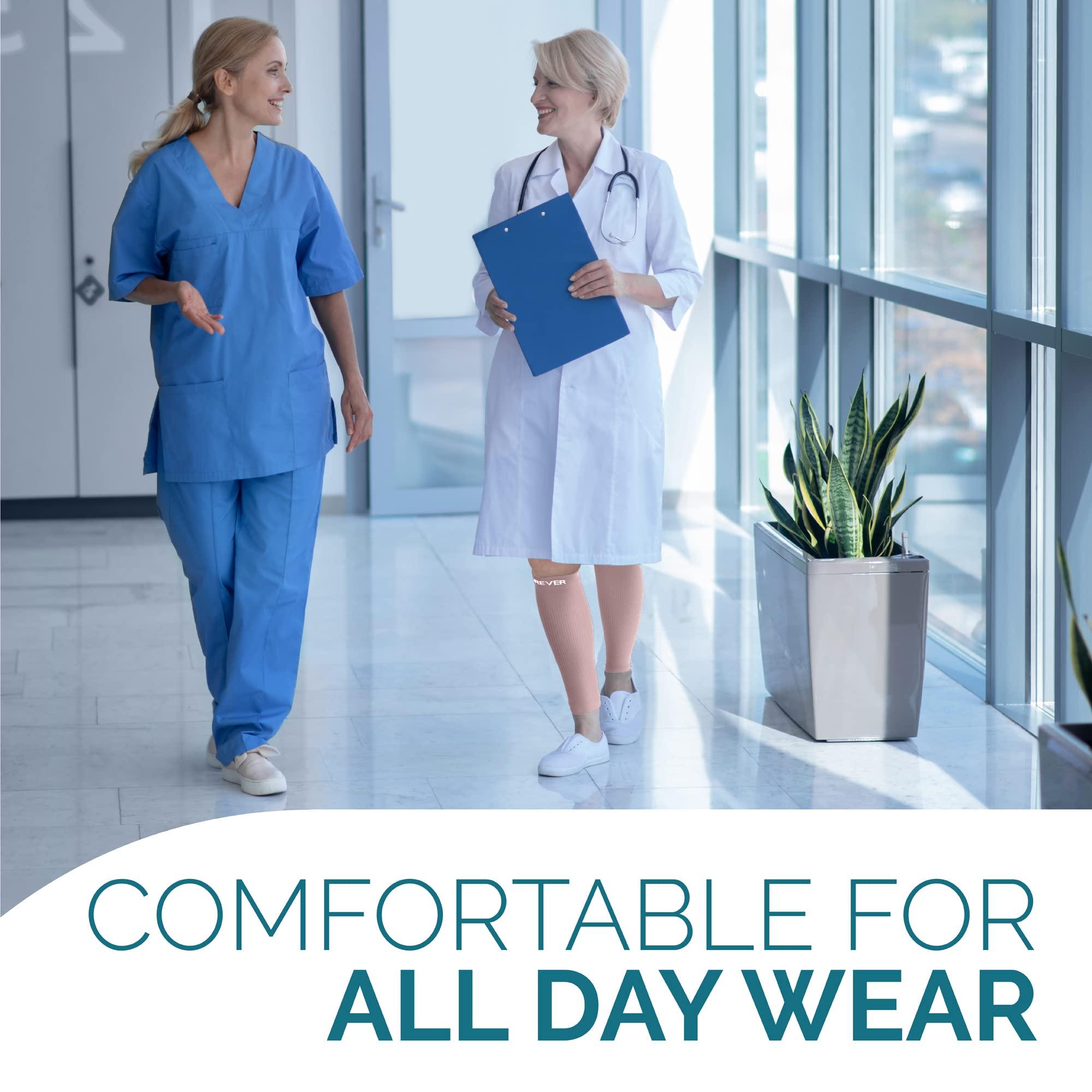 Run Forever Run Forever Calf Compression Sleeves for Men and Women - Leg Compression Sleeve - Footless Compression Socks for runners, Nude, X-Large