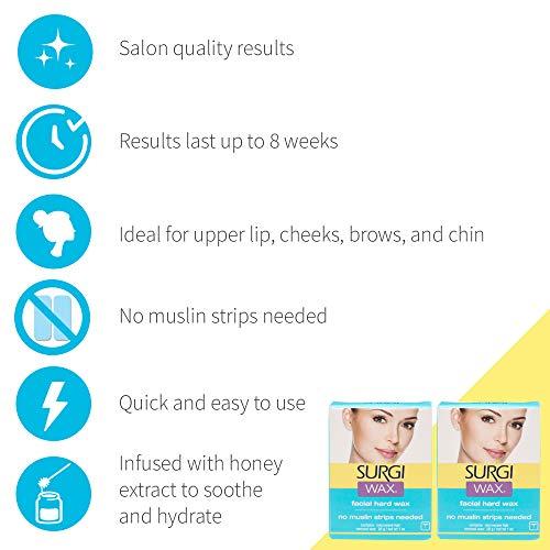 SURGI WAX Surgi Microwave Facial Hard Hair Removal Wax 1 Oz, 2 Pack