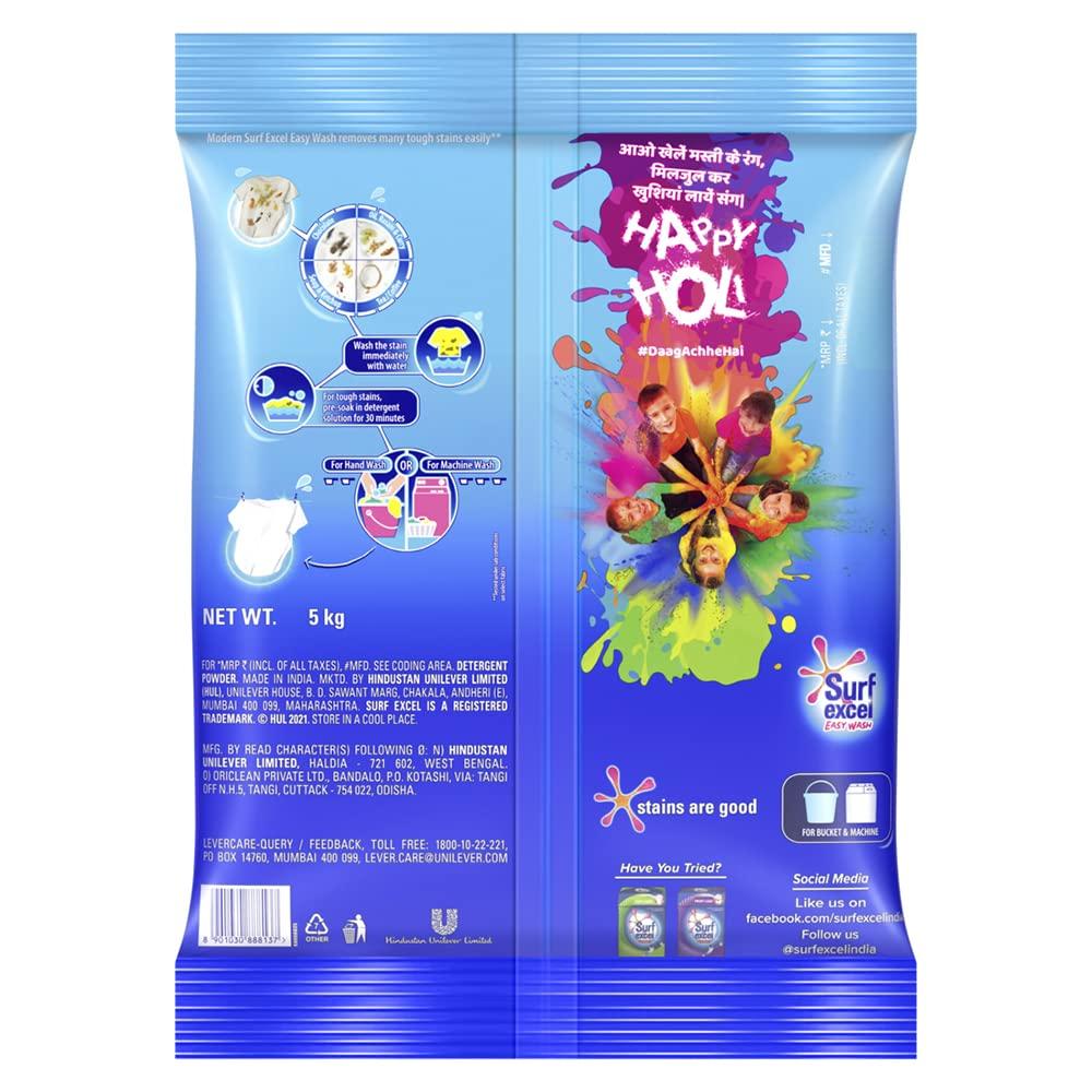 Surf Excel Surf Excel Easy Wash Detergent Powder, 5 Kg & Matic Top Load Liquid Detergent 2 L Refill, Designed For Tough Stain Removal on Laundry in Washing Machines - Super Saver Offer Pack