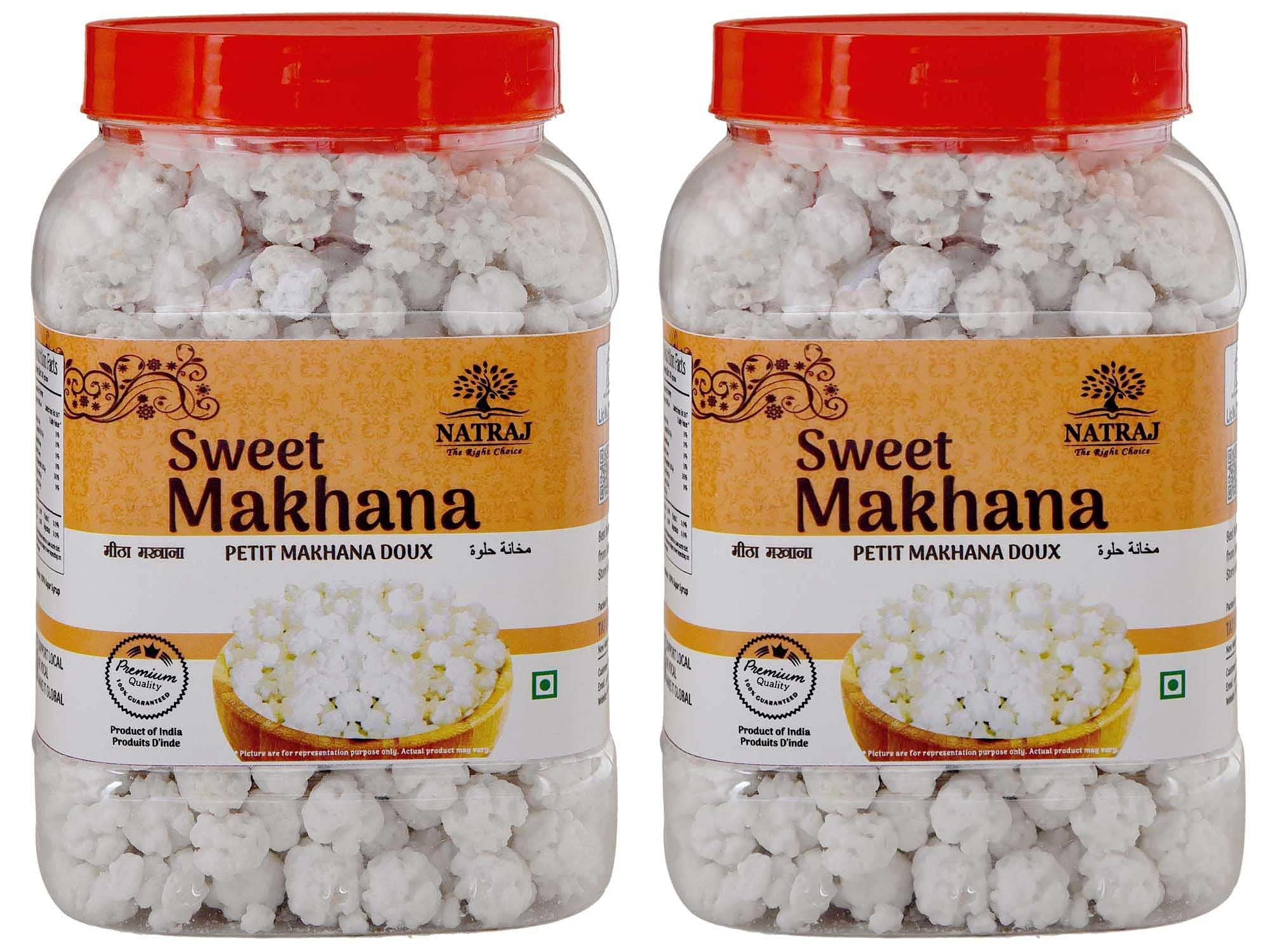 Natraj The Right Choice NATRAJ The Right Choice Special Sugar Makhana|Sugar Balls for Pooja|Prashad Dana|Sweet Makhana -(Pack of 2 x 500g Each)=1000g