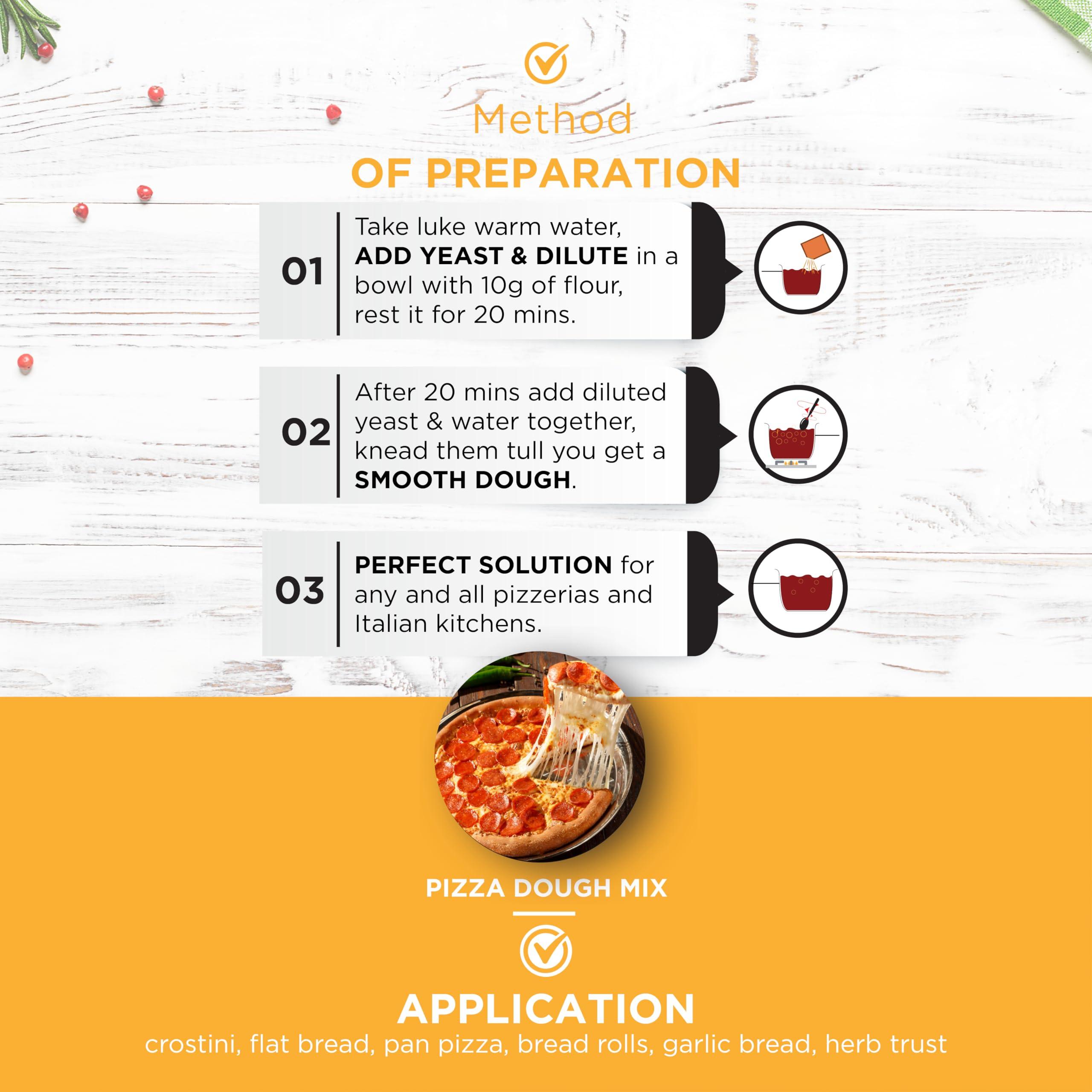 FSIPLs Chefs Art Chef\'s Art Pizza Dough Mix - 500g | Soft & Fluffy Pizza Bases | Easy to Prepare | Perfect for Homemade Pizzas | Perfect for Creating Memorable Moments with Every Bite.