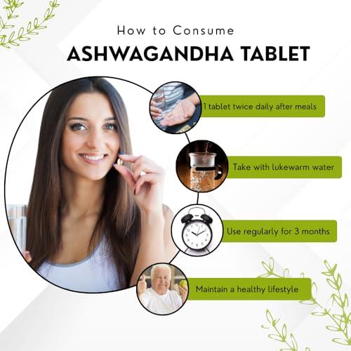 VINAMRIT Vinamrit Ashwagandha (1000 mg) for Stress Relief & Sound Sleep | Pure Root Withania Somnifera Extract | Improves Strength, Stamina and Muscle Recovery | 60 Tablets